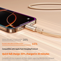 Câble de charge rapide transparent 100W pour iPhone 17, téléphones Android Huawei, tablettes et câbles de charge rapide pour voiture