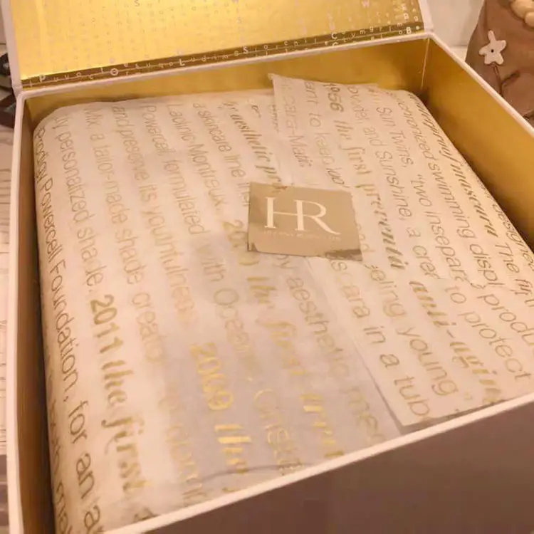 Gold Logo Seidenpapier-Verpackungspapier für Kleidung Kosmetik kundendefinierte Seidenpapierverpackung