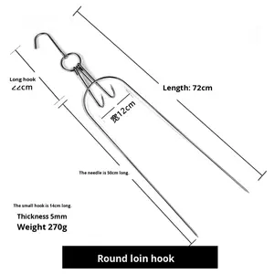 Gancho de cochinillo de acero inoxidable extendido Yolecen para barbacoa Pipa tenedor <span class=keywords><strong>asado</strong></span> accesorio de cocina herramienta de Metal - Product Image 3