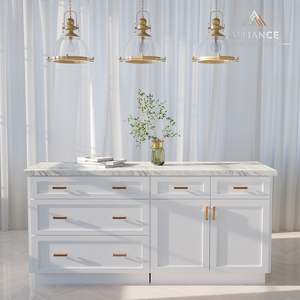 Armoires de cuisine populaires de style américain |   Meubles de cuisine en bois massif en gros pour projets immobiliers |   Meubles de cuisine en îlot - Product Image 2