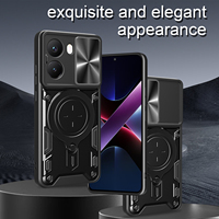 Support de voiture magnétique avec coque rigide en TPU à rotation 360° et antichoc pour Poco X7 Pro 5G (6 couleurs)