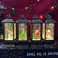 Decoraciones Navideñas Luminosas de Plástico para Interiores, Lámparas de Agua para Ancianos, Manualidades con Luz Nocturna LED de Muñeco de Nieve
