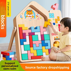 Blocs de construction en bois sur le thème de la nature, jouet éducatif, 40 pièces, unisexe, pour enfants de 2 à 16 ans, développement cognitif, créativité - Product Image 4