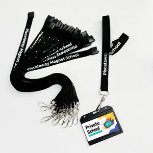 Bestom Custom <b>Polyester</b> Teacher <b>Lanyard</b> with Offset Printing Designer Personalized Keychain Neck Strap Hook ID Badge Card Holder - Product Image 1
