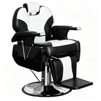 Fauteuil de Barbier Hydraulique Professionnel Noir Inclinable, Chaise de Salon Pivotante à 360°, Réglable en Hauteur, avec Repose-Pieds pour Salon de Coiffure et Rasage
