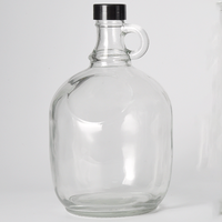 Conteneurs à vin transparents de 4 litres, bocaux à vin de Californie, growler à bière en verre, bouteille à liqueur de grande capacité avec une poignée