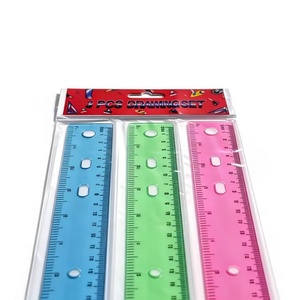 Juego de 3 Reglas Rectas de Plástico de 30 cm, Coloridas, Económicas, de Colores Surtidos - Product Image 6