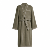 Robe de couple à col kimono, double couche, très absorbante, confortable pour un usage quotidien et les vacances, longueur mollet.