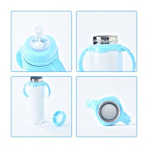Biberon en silicone 8oz pour bébé, isolé sous vide, par sublimation, pour l'alimentation et l'eau, stocké aux États-Unis - Product Image 2