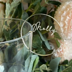 Etiquetas Colgantes para Alimentos de Acrílico Duradero y Ecológico, Personalizadas con Grabado, Etiquetas con Nombre para Copas de Vino para Bodas y Cumpleaños - Product Image 2