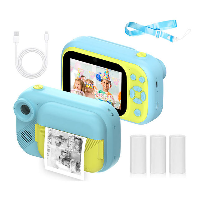 3.5 Inch Large Screen Instant Print Camera for Kids Dual Lens 1080P HD Video Recorder Thermal Printing Christmas Gift