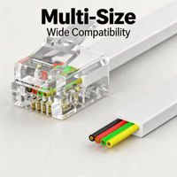 Connecteur RJ11 RJ12 6P4C de haute qualité, prise modulaire à 4 broches, prise téléphonique transparente plaquée or, adaptateur mâle-femelle