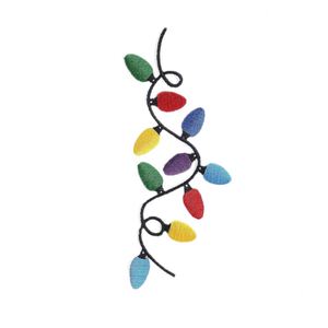 Patch brodé thermocollant coloré Père Noël de Noël avec bande lumineuse pour vêtements - Product Image 5