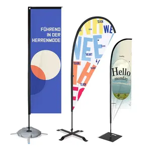 Custom logo printing flying banners advertising teardrop flag beach feather flag banners