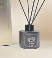 Diffuseur de parfum d'ambiance vide rond noir mat 50ml/100ml avec bâtonnets en rotin noir