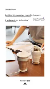 Foldable Silicone Coffee Cup Smart Heating Insulation Portable Collapsible Silicone Cup With Usb Heating