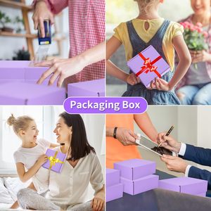Petites boîtes d'expédition violettes en <span class=keywords><strong>carton</strong></span> ondulé pour l'emballage, l'envoi postal, la documentation, les colis et les cadeaux pour petites entreprises - Product Image 5