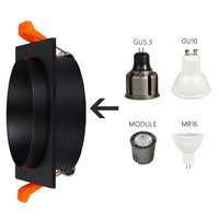 ERDU Carré Led Encastré Cob Spot Surface Downlight Gu10 GX53 Gu5.3 Spot Logement Mr16 Led Module Cadre