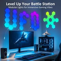 Panneaux muraux LED hexagonaux, lumières de jeu RGB avec application Bluetooth, formes modulaires intelligentes extensibles