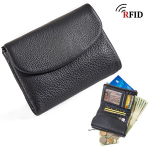 New Tumble Genuine Leather RFID Wallet Short Fashion Women Soft Texture <b>Clutch</b> Large Capacity Storage Bag Coin Purse - Product Image 5