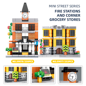 59077-59078 Mini estación <span class=keywords><strong>de</strong></span> <span class=keywords><strong>bomberos</strong></span> <span class=keywords><strong>de</strong></span> la calle juego <span class=keywords><strong>de</strong></span> bloques <span class=keywords><strong>de</strong></span> construcción ensamblados niños regalo educativo al por mayor Mini Juguetes - Product Image 3