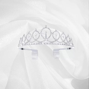 Nouvelle Couronne Baroque pour Fête d'Anniversaire Transfrontalière Euro-Américaine, Accessoire Cheveux en Cristal Blanc Électroplaqué, Direct Usine - Product Image 3