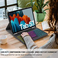 Funda con Teclado Inalámbrico para Tab S7 de 11 Pulgadas con Interfaz USB Tipo C, Compatible con Android/iOS/Tabletas