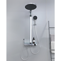Ensemble de douche moderne et simple en laiton massif avec pommeau de douche et pistolet de pulvérisation mural pour salle de bain