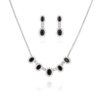 Parure de bijoux tendance style dessin animé, bijoux fins bohèmes de luxe léger, tournesol en zircon blanc, collection Saint-Patrick, vente en gros