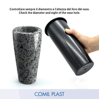 Vase funéraire de style européen de qualité supérieure, fabriqué en Italie, 10x24cm, noir/blanc/marron/ivoire, pour crypte, mausolée, monument commémoratif