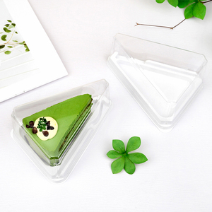 Thiết kế mới rõ ràng tam giác bánh Slice container với dĩa tam giác gói bánh Slice container Cheesecake Mini Pie thực phẩm bánh hộp - Product Image 3
