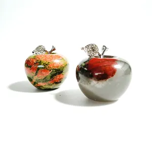 DIY vente la plus chaude sculpture en cristal personnalisée pommes sculptées à la main en pierre d'améthyste naturelle en vente