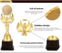 Trophée sportif en métal de luxe personnalisé, statue d'ange, récompense commémorative avec base personnalisable pour cérémonie de remise des prix