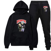 Neuankömmling Damen Trainings anzüge 2 Stück Backwood Hoodie Outfit Sets schwarz zweiteilige Hosen Set Damen bekleidung 2021