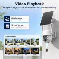 Caméra de sécurité solaire PTZ Tuya à prix d'usine, caméra CCTV extérieure sans fil avec audio bidirectionnel, vision nocturne couleur et détection de mouvement PIR