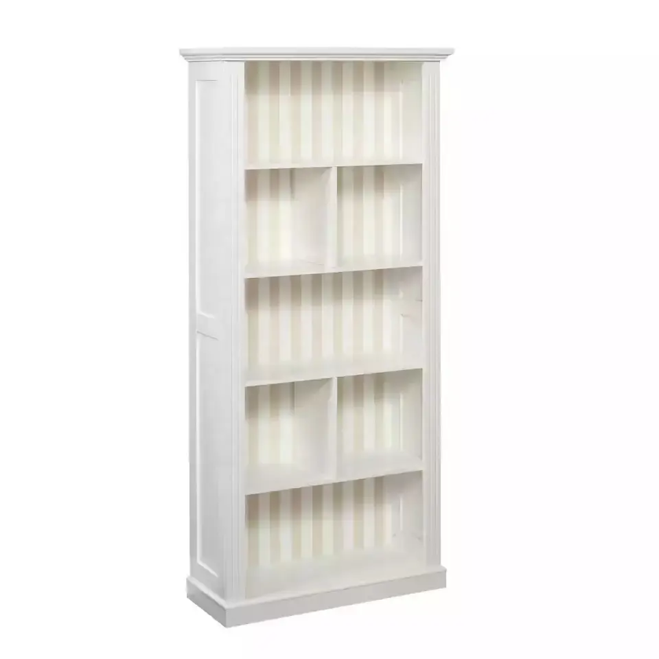 High Quality Home Office Furniture White Modern Bookcase 5 Tier Bookshelf wooden library bookcase