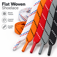 Lacets personnalisés épais tissés à motif Dash, sélection multicolore, pour chaussures de skate décontractées, style urbain, OEM Mingjia