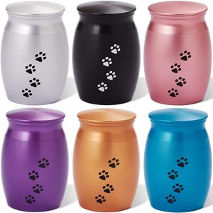 Urnes funéraires personnalisées Petdom en acier inoxydable pour animaux de compagnie, motif patte grise, pour le stockage des cendres, en aluminium de qualité supérieure - Product Image 1