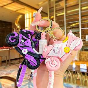 2025 nouveau sac pendentif Couple voiture clé accessoires moto doux Cool Style cadeau Silicone dessin animé moto porte-clés - Product Image 2