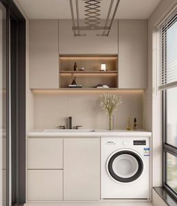 Armoires de lave-linge de balcon personnalisées, armoires de balcon personnalisées, ensembles de meubles de balcon - Product Image 2