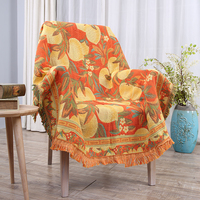Großhandel gemütliche Boho-Stil Polyester gewebte Baumwolle Sofa Decke Blumen Tier wurf für die Herbstsaison Camping Picknicks Hotels