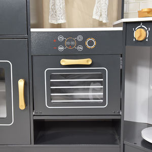 Gran Cocina de Juguete de Madera para Niños con Refrigerador, Horno, Microondas, Fregadero y Lavadora, Juguete de Simulación - Product Image 4