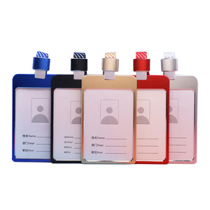Portatarjetas <span class=keywords><strong>de</strong></span> aluminio personalizado al por mayor, cordones metálicos para tarjetas <span class=keywords><strong>de</strong></span> identificación <span class=keywords><strong>de</strong></span> negocios, tarjetero para agencias educativas <span class=keywords><strong>de</strong></span> viajes - Product Image 5