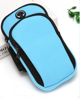 Brassard de sport en néoprène noir avec logo personnalisé, pour la course à pied, le jogging, support de téléphone portable, poche, étui, brassard, sac