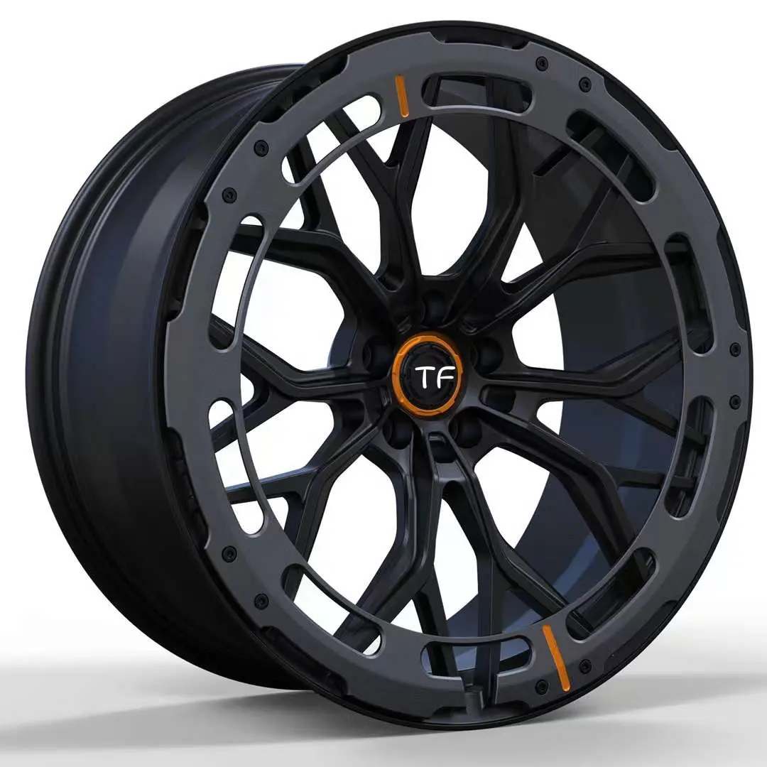 Two Piece Black cover forged rim 19" 20" 21" 5X112 Alloy Passenger Car Wheels for Lamborghini Huracan