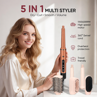 Sèche-cheveux 6 en 1 multi-styler avec écran LCD, moteur BLDC haute vitesse 110000 tr/min, brosse lissante pour une qualité de salon