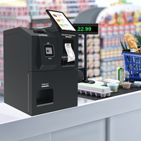 Kiosque personnalisé ST-65101H Android 11 10,1 pouces avec machine à monnaie, Wi-Fi, 4G, imprimante, lecteur NFC et scanner de codes QR pour restaurants et centres commerciaux