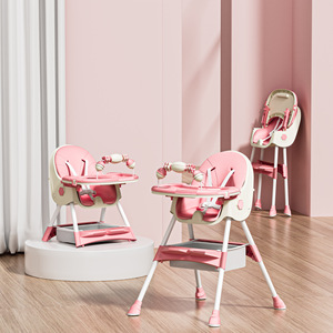 Trona <span class=keywords><strong>para</strong></span> Bebé, Silla de Comer Multifuncional Plegable y Portátil, Altura Ajustable con Almacenamiento <span class=keywords><strong>para</strong></span> Uso Doméstico - Product Image 4
