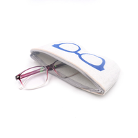 Étui de protection gris personnalisé avec logo pour stylos et crayons, pochette portable en feutre simple pour lunettes d'enfants