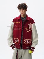 Veste bomber Penpace Garment, style rétro américain, patchwork brodé, streetwear pour homme, haut de gamme, polyvalente, décontractée, à simple boutonnage